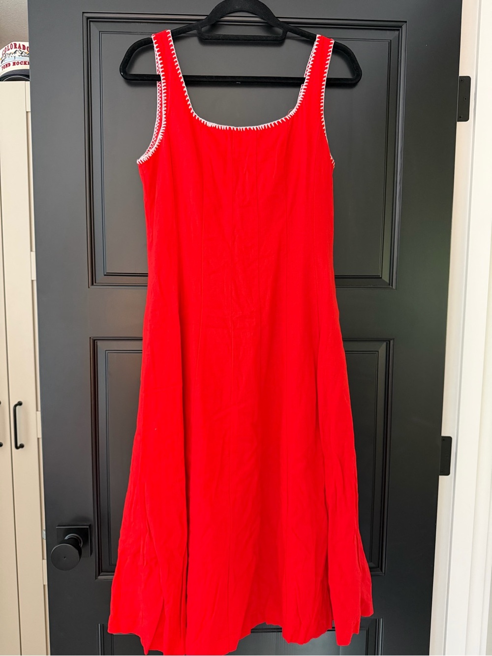 7 For All Mankind Red Sleeveless Dress with White Trim